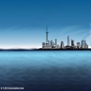 蓝色大海城市建筑
