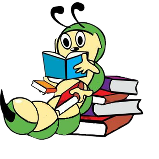 虫子读书卡通简笔少儿兴趣班素材