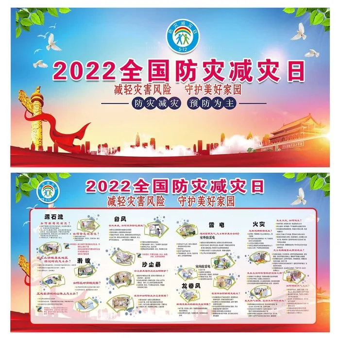 防灾减灾005psd模版下载