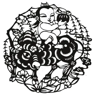 牛年剪纸 剪纸风元素