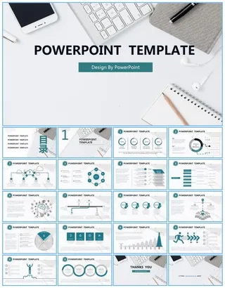 休闲扁平商务风工作总结报告ppt模板