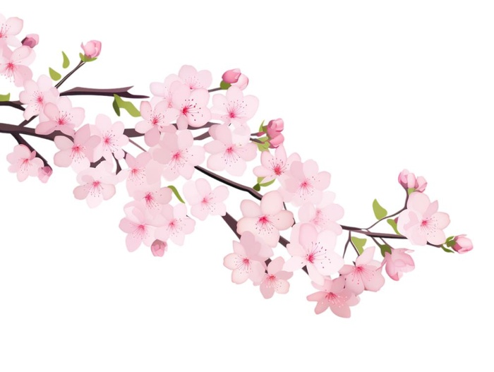 樱花桃花树枝免抠(1232x928)