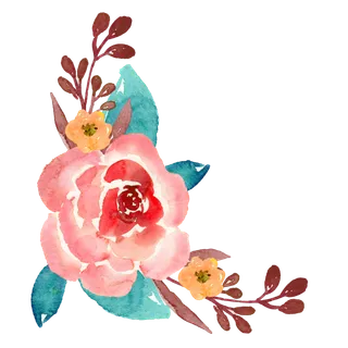 唯美森系手绘水彩花朵 免抠
