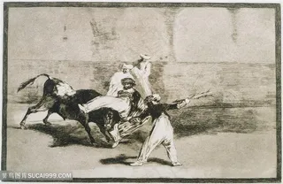 弗朗西斯科・何塞・德・戈雅(1746-1828)(西班牙语)-一个摩尔人被公牛抓住了