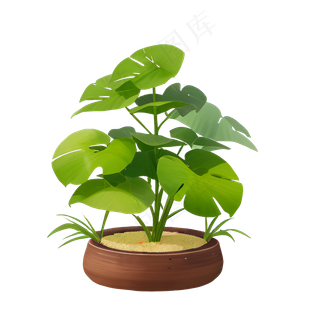 绿色手绘PNG手绘唯美植物盆栽 (4) 绿色手绘PNG手绘唯美植物盆栽 (4)