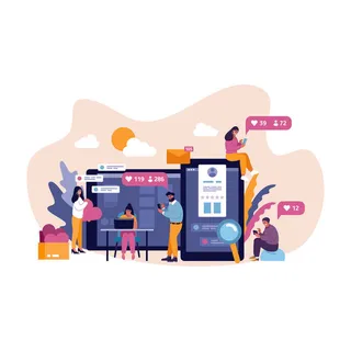 扁平化人物场景办公互联网等距ai矢量设计网页海报UI素材插画