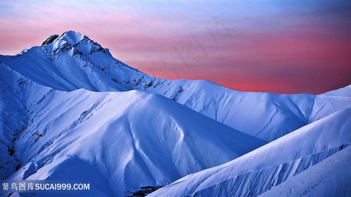 雪景山脉风景画壁纸