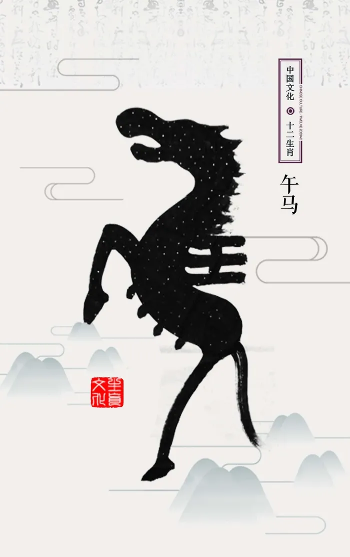 十二生肖马psd模版下载
