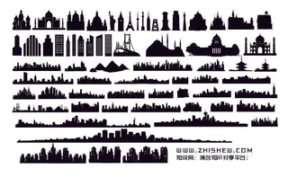 分析图素材图标集合景观建筑立面插画场景AI矢量图形设计