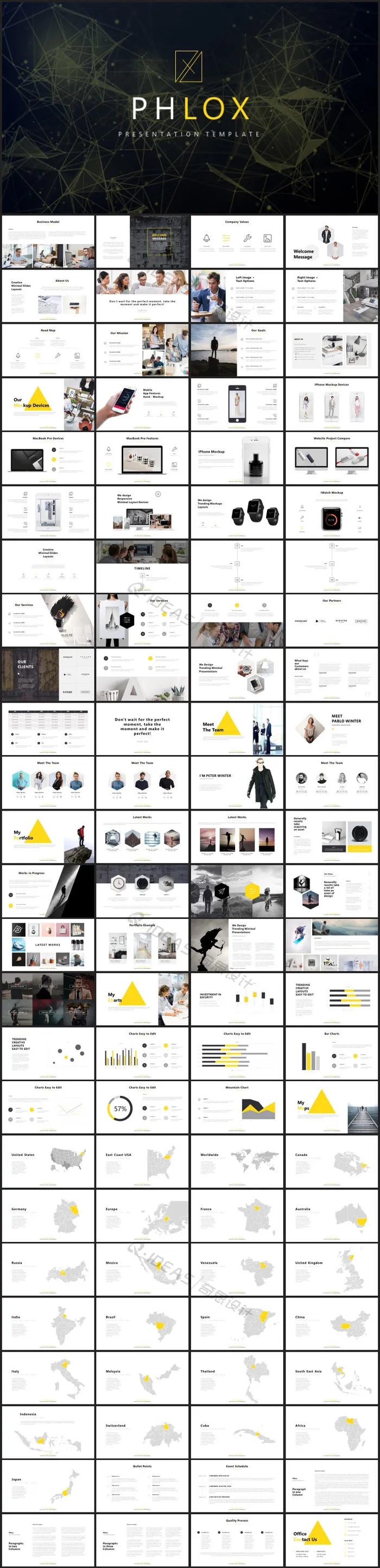 欧美高级脸PPT模板