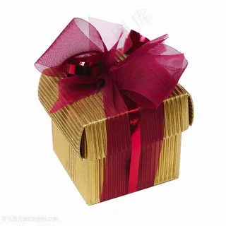红色丝带包装金色礼盒高清图片