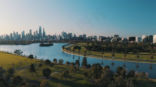 阿尔伯特公园, 墨尔本, 湖, 晴朗的天空, 美丽的下午