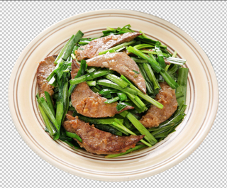 韭菜炒肝免扣素材