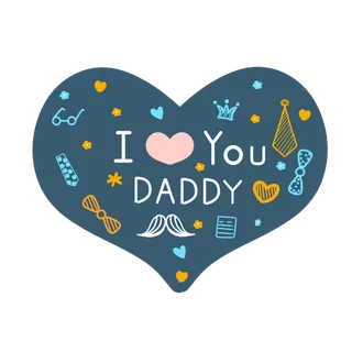 父亲节心形胡子元素