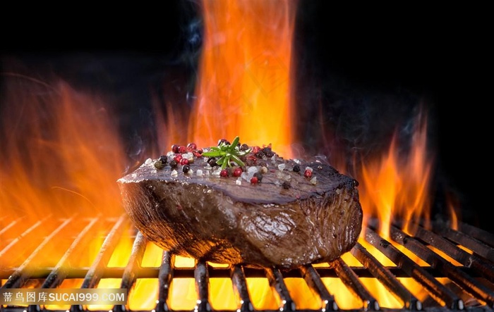 美味食物烤牛排高清图片