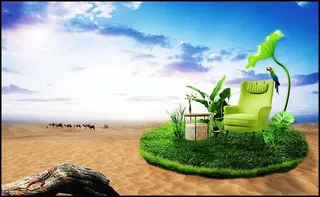 沙漠沙发清新海报