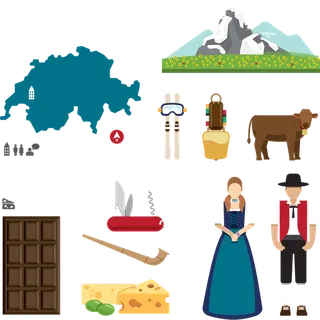 牧场卡通素材简笔