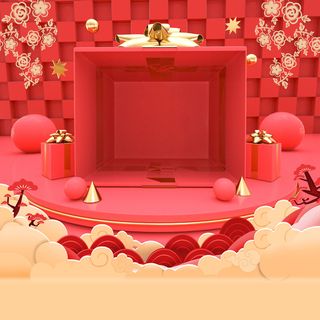 立体C4D场景电商首页主图直通车促销banner海报背景PSD素材