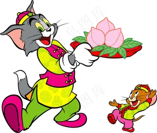 彩色动漫猫和老鼠图片