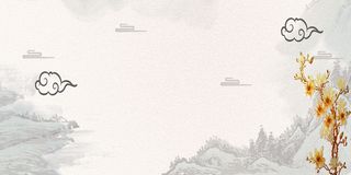 中国风传统水墨古风古典展板边框工笔画PS海报背景平面设计素材