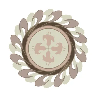 复古中式国潮风敦煌花纹装饰图案花卉藻井肌理圆形边框素材