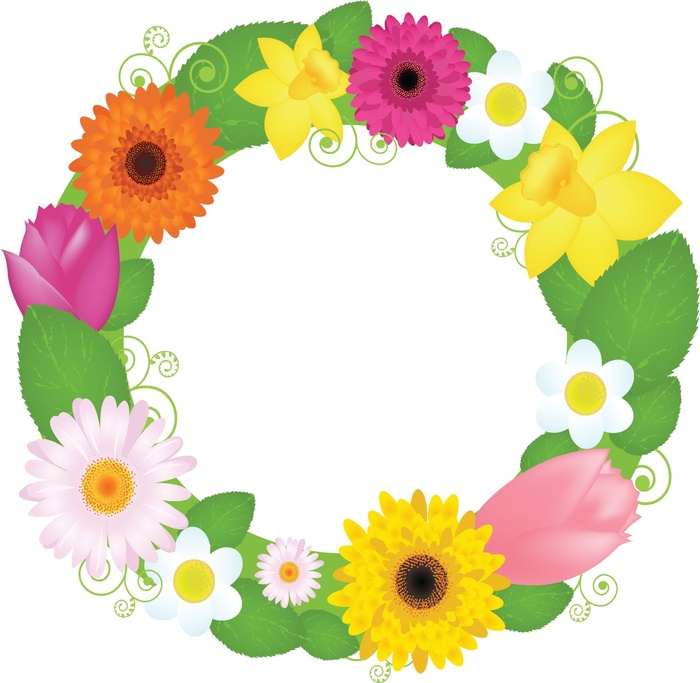 复活节装饰元素手绘插画兔子彩蛋鲜花场景(37)