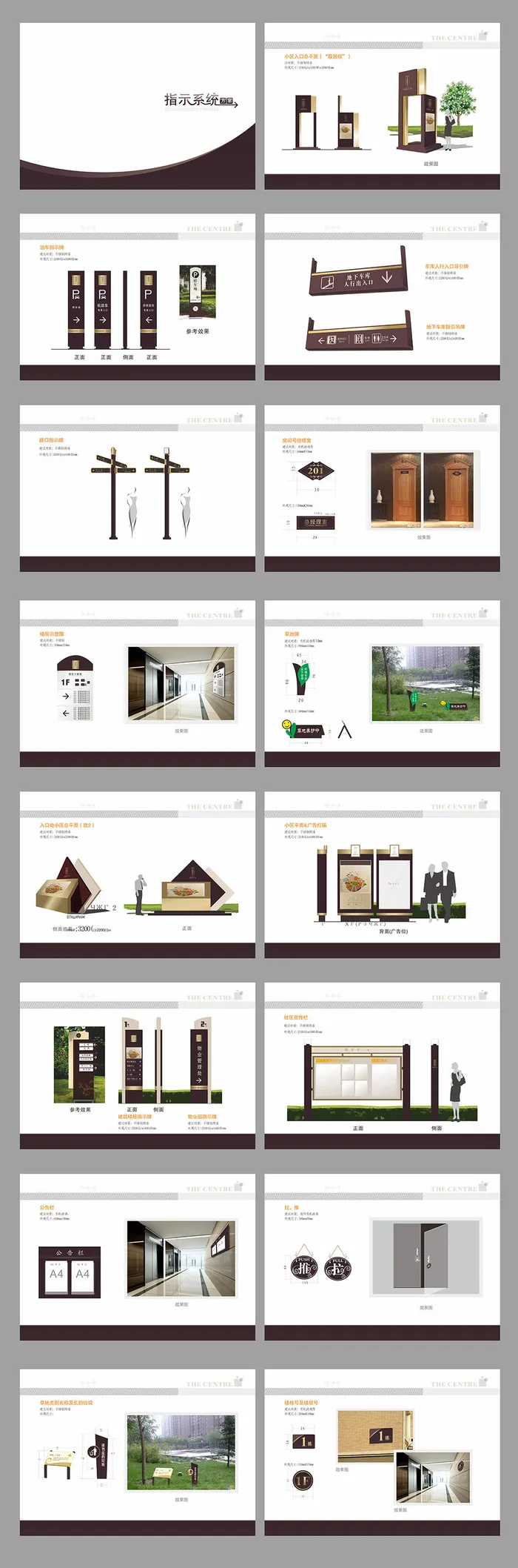 全套地产导视牌标识系统设计cdr矢量模版下载