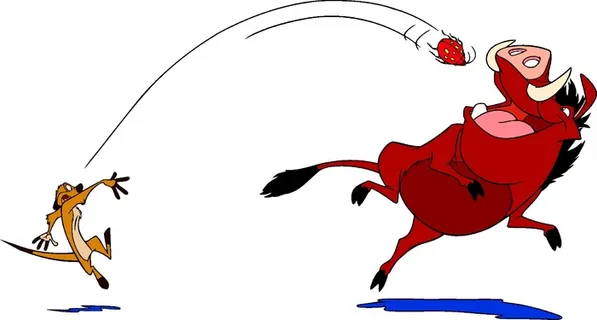 卡通动漫动画狮子王野猪臭鼬玩耍矢量图素材