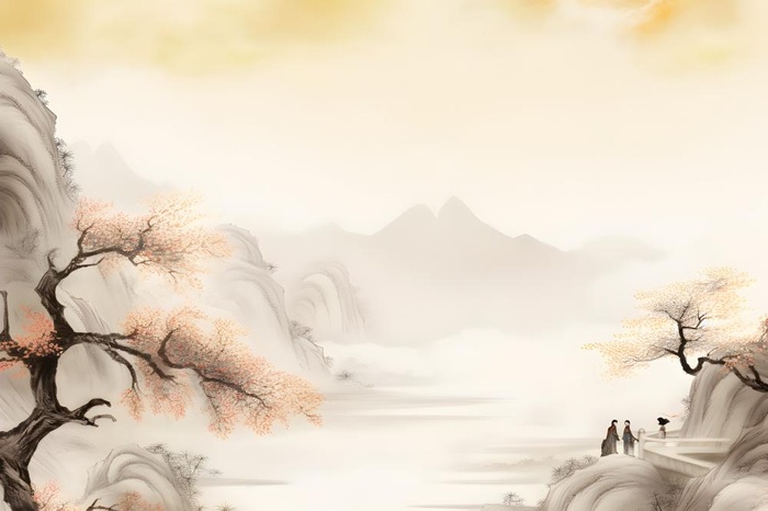 大气山水水墨意境背景