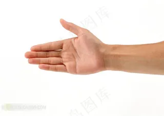 手势动作 手指并拢手掌特写