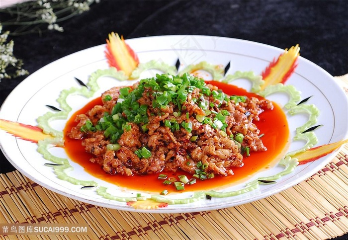 葱花牛柳传统餐饮美食高清菜谱用图中华美食