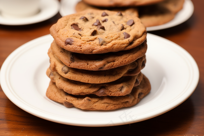 巧克力曲奇饼干下午茶摄影图