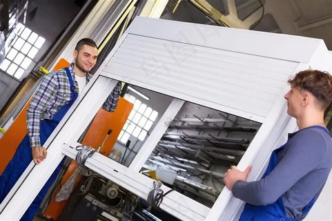 两个玻璃安装工 两个玻璃安装工