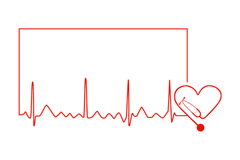 简约护士节爱心线条边框