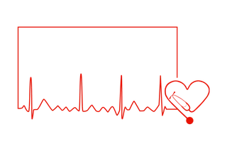 简约护士节爱心线条边框