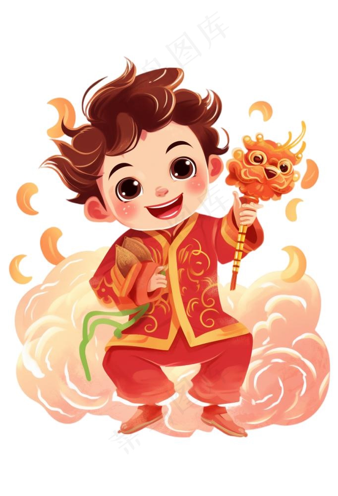 卡通人物新年龙年形象(896x1312)