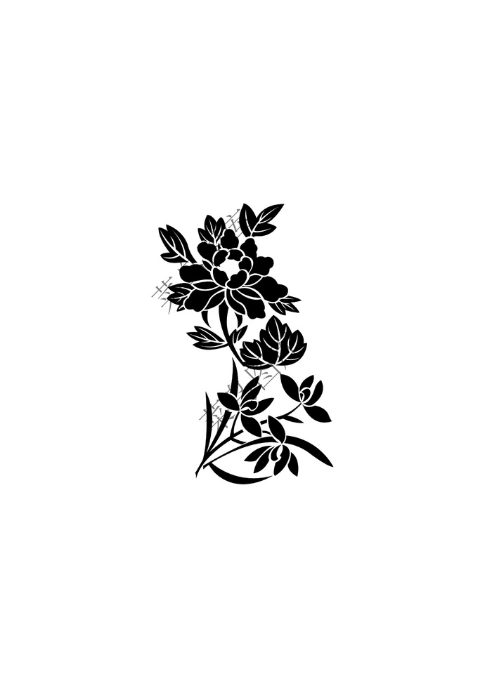 花草轮廓矢量图ai矢量模版下载
