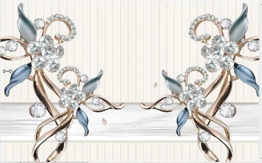 雕塑钻石花卉背景墙 雕塑钻石花卉背景墙