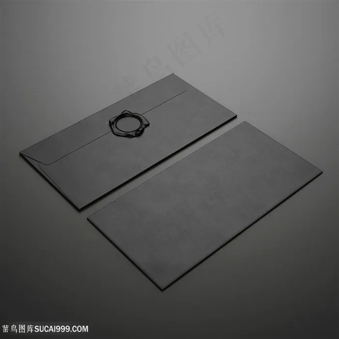 黑色信封vis展示模板高清图片