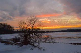 冬天日落景观图片