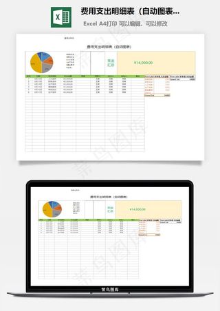 费用支出明细表（自动图表）