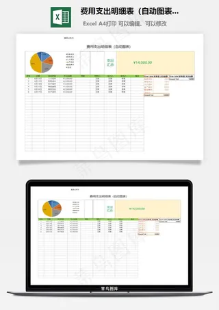 费用支出明细表（自动图表）