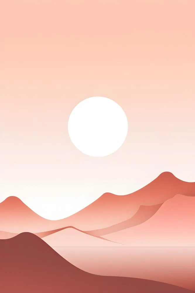 简约扁平意境山脉背景(2400x3600)