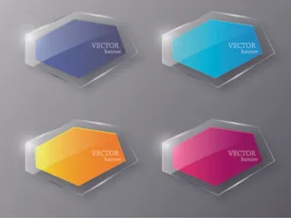 免抠多边形水晶标签