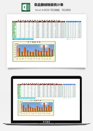 食品器械销量统计表excel模板