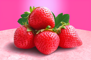 一堆草莓在粉红色的背景上