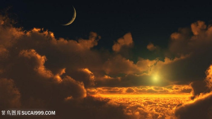 黄昏白云美景壁纸