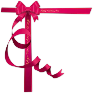 玫红情人节丝带礼盒装饰