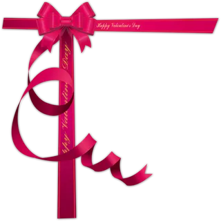 玫红情人节丝带礼盒装饰