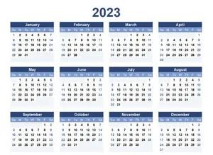 2023 年日历 PNG免抠